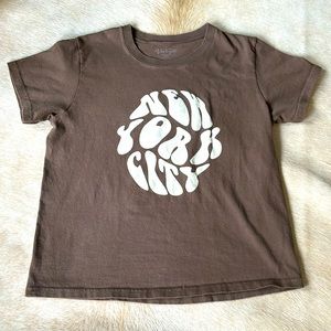 John Galt / BRANDY MELVILLE Brown “New York City” Short Sleeve T-Shirt